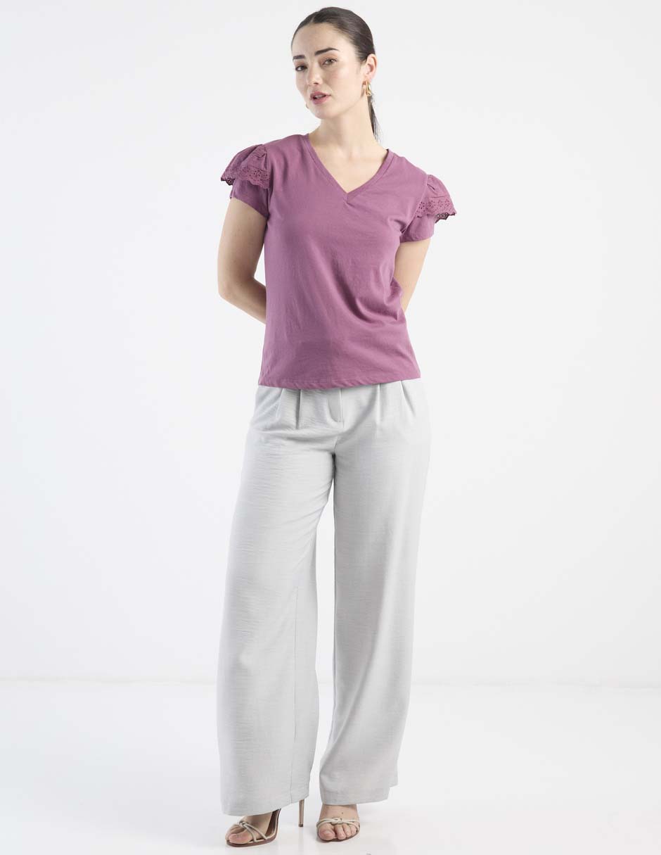 Playera manga corta week by weekend cuello v para mujer