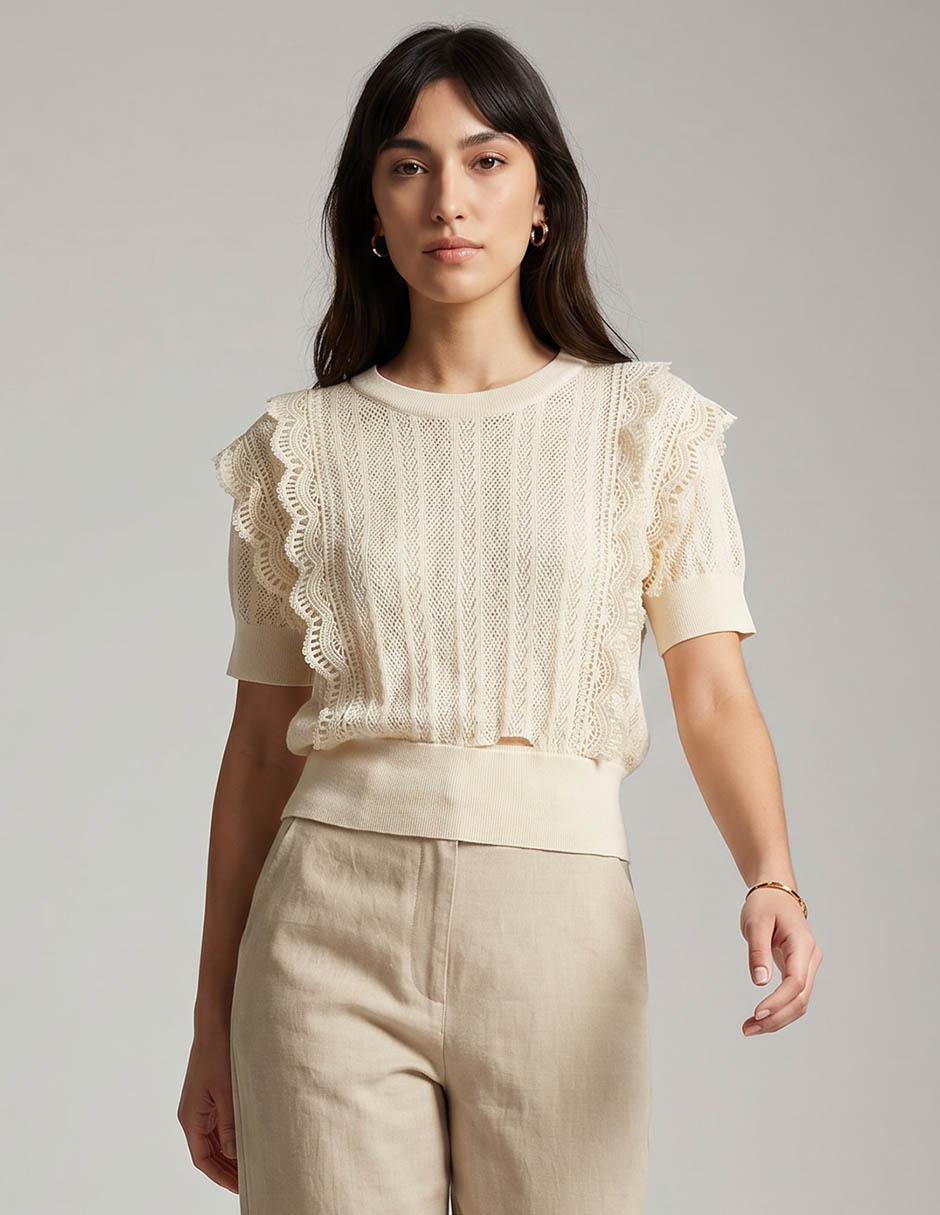 Blusa manga corta para mujer