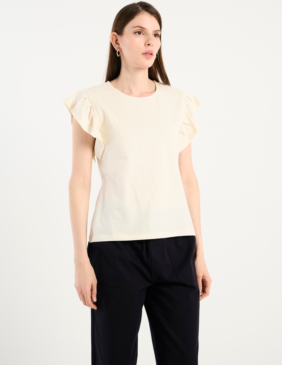Blusa manga corta cuello redondo para mujer Blusa manga corta cuello redondo para mujer