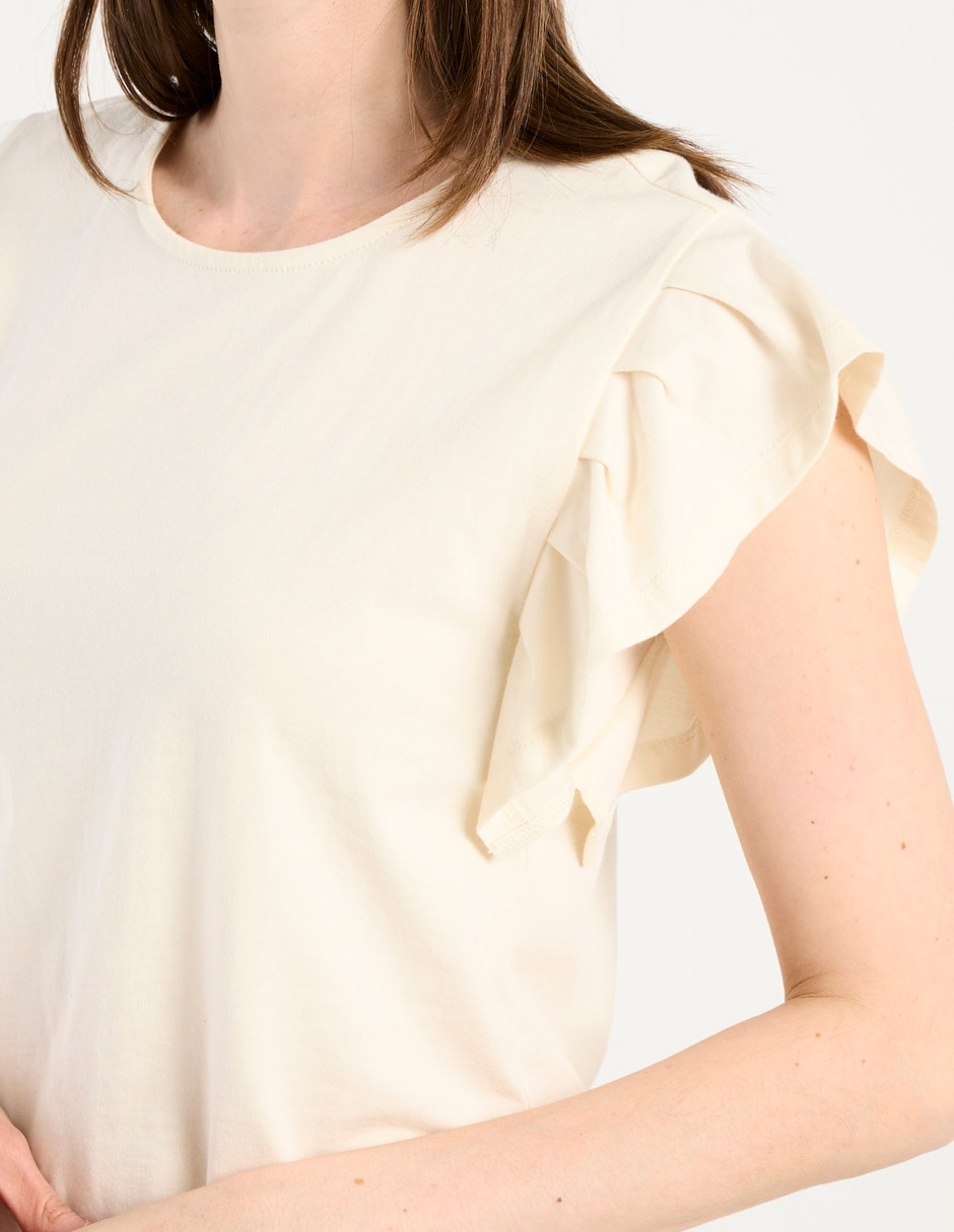 Blusa manga corta cuello redondo para mujer 4