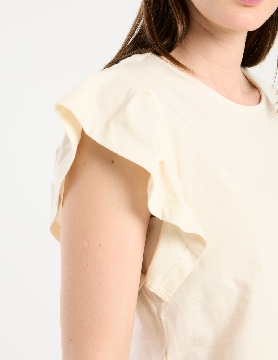 Blusa manga corta cuello redondo para mujer 5