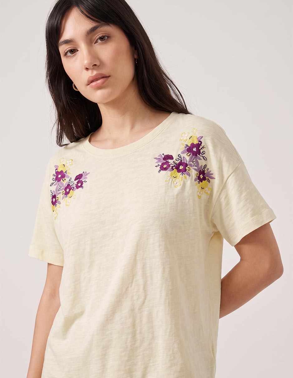 Playera manga corta cuello redondo para mujer 3