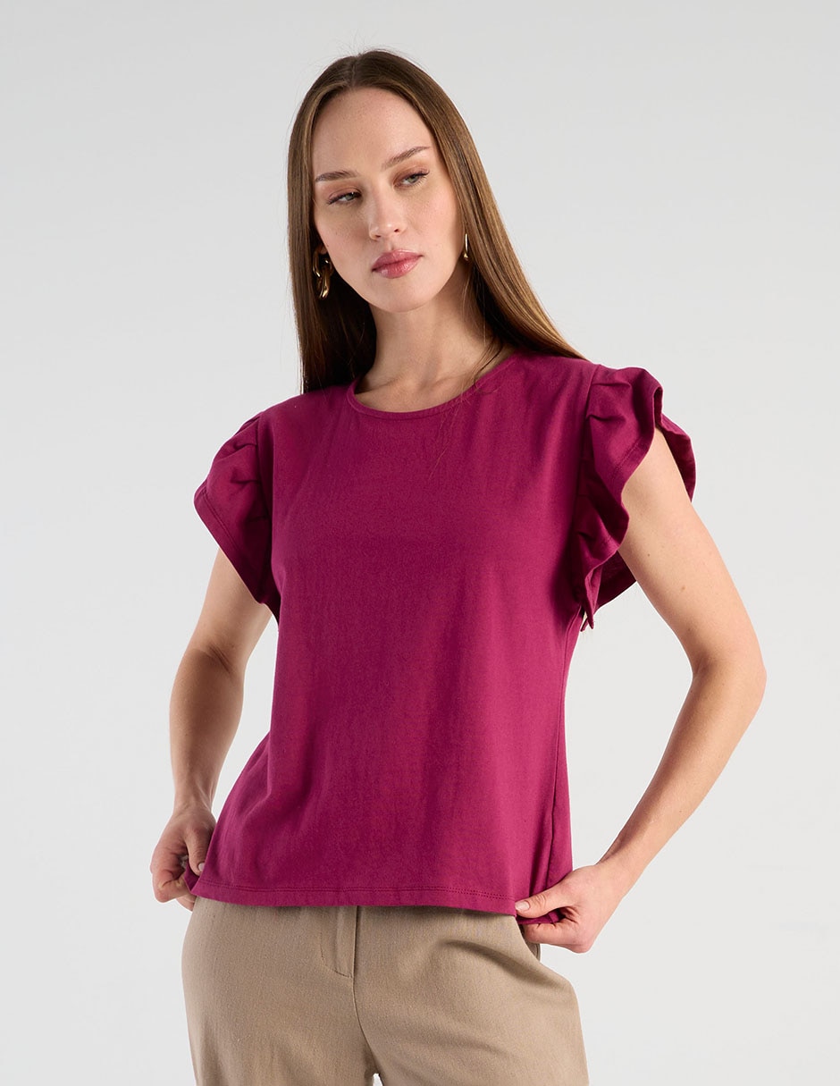 Playera manga corta cuello redondo para mujer 5
