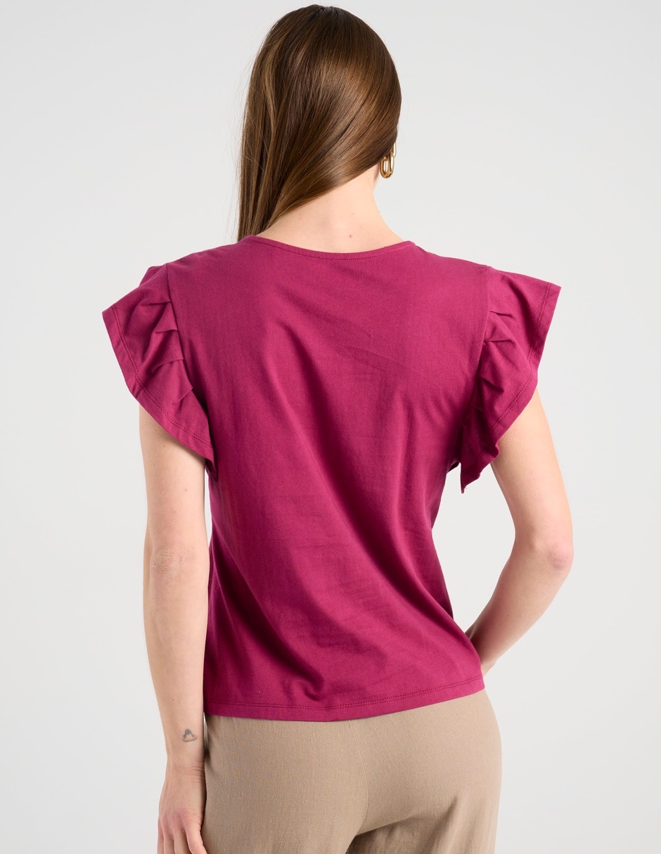 Playera manga corta cuello redondo para mujer 6