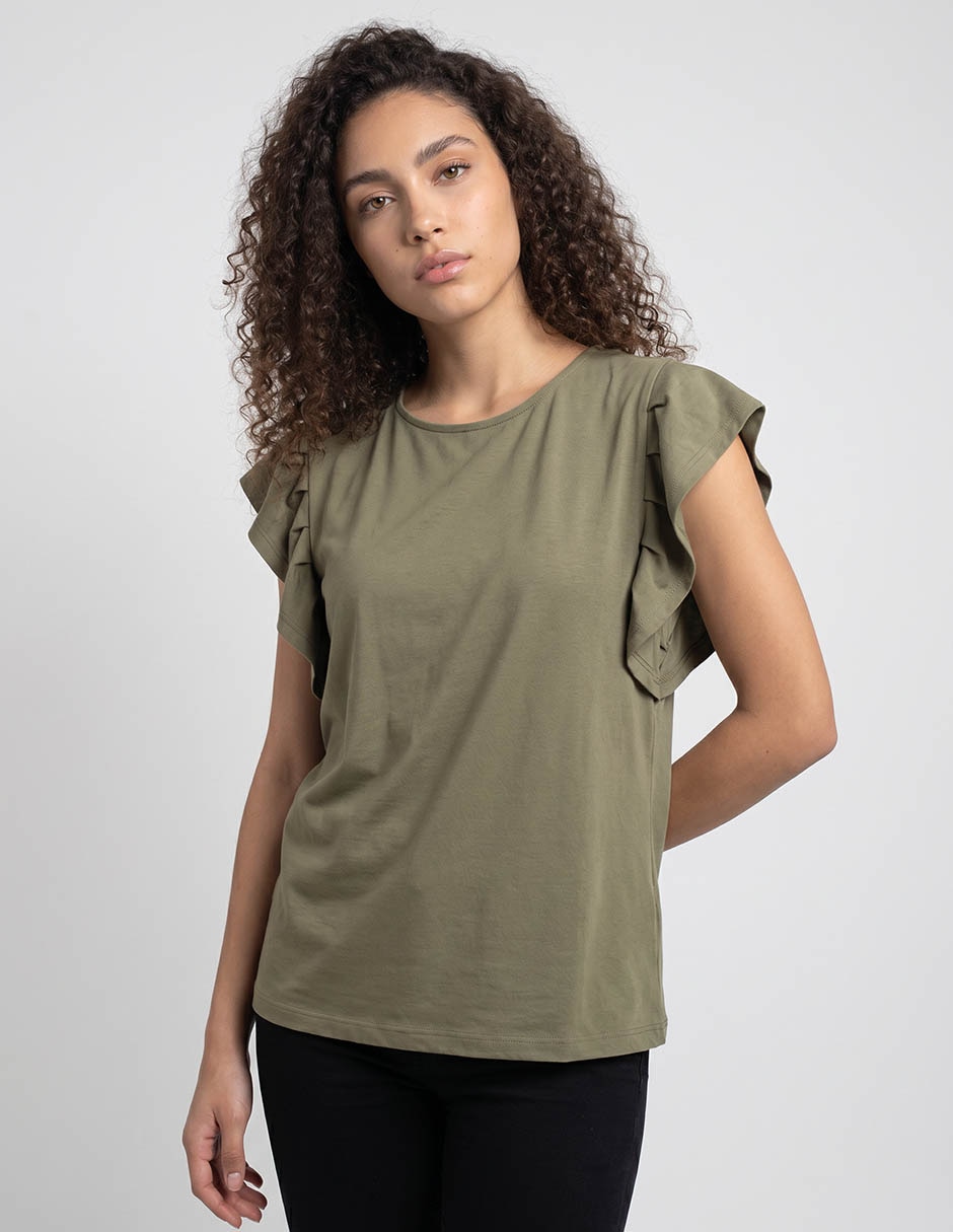 Playera manga corta cuello redondo mujer Playera manga corta cuello redondo mujer
