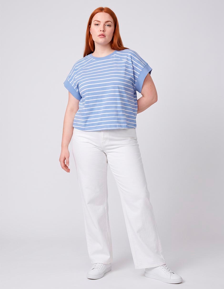 Blusa manga corta cuello redondo mujer Blusa manga corta cuello redondo mujer