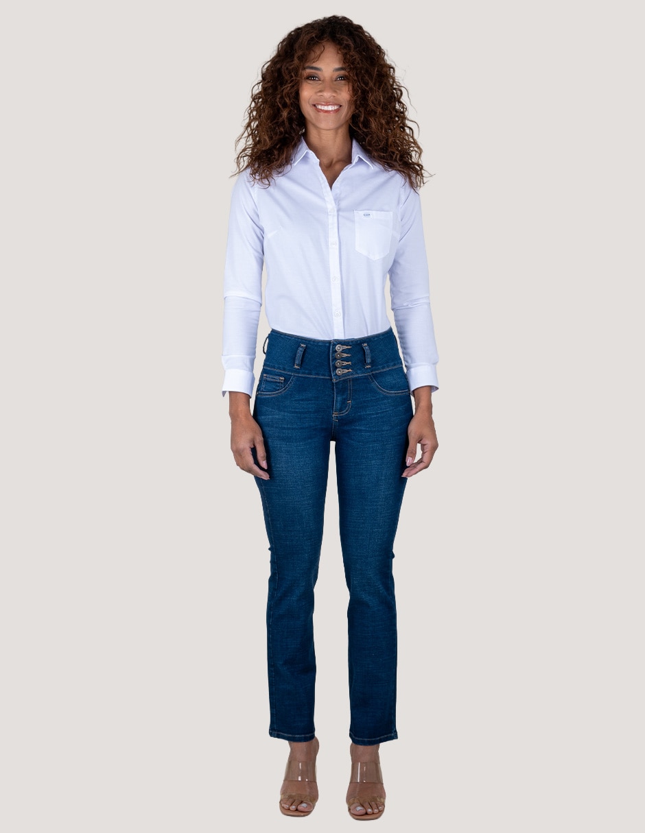 Jeans slim media cintura Lee Shape Up para mujer