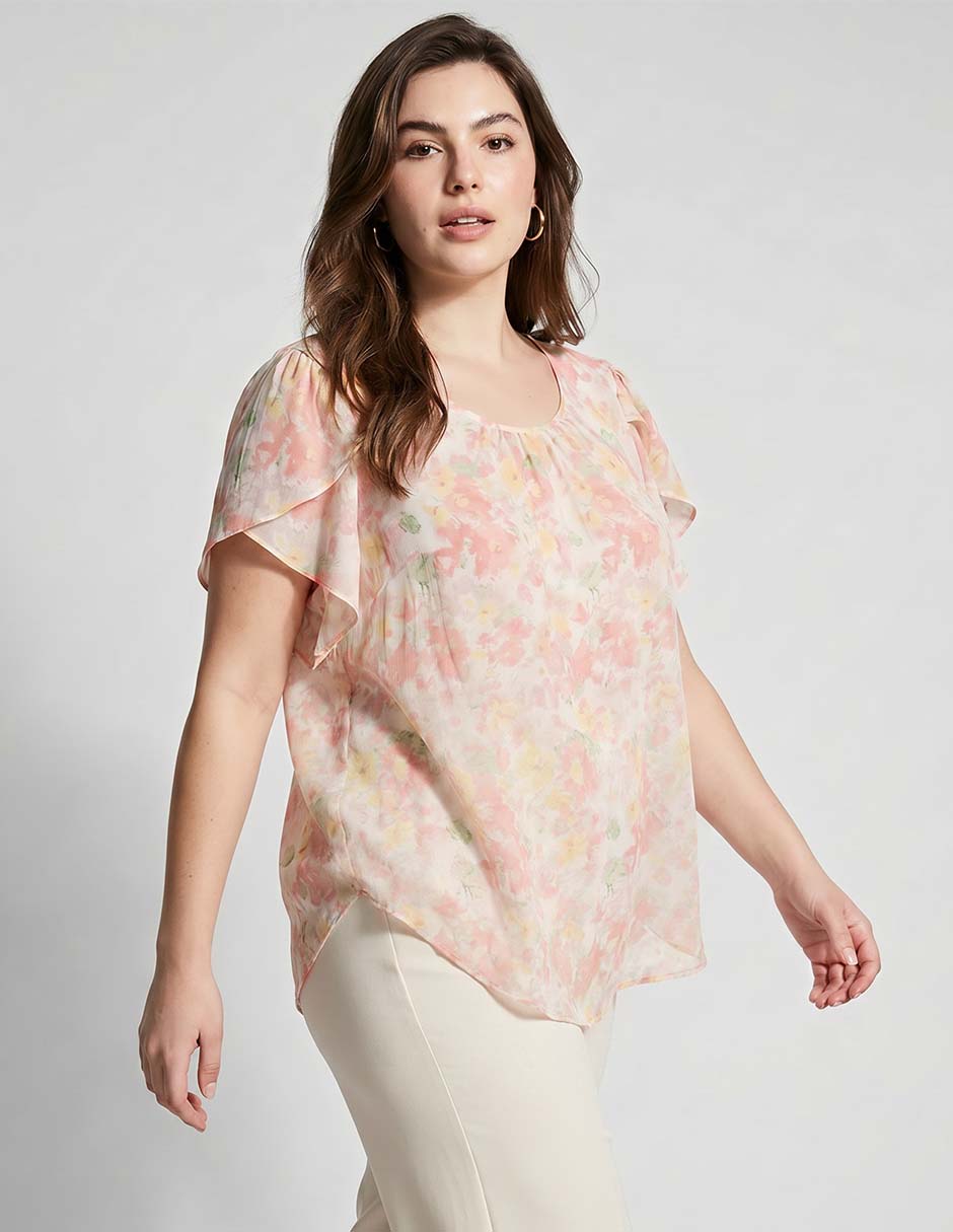 Blusa Contempo Plus manga corta para mujer