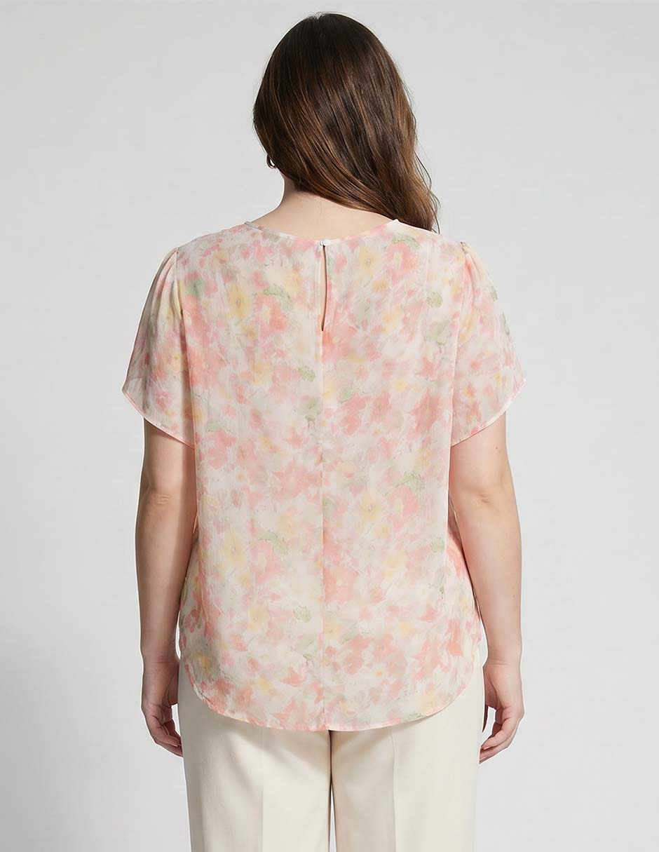 Blusa Contempo Plus manga corta para mujer