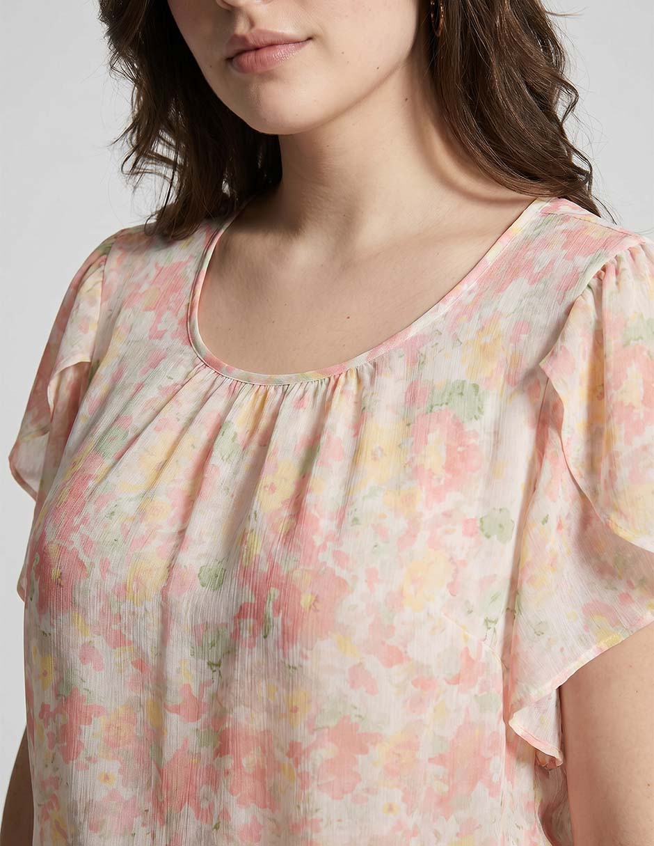 Blusa Contempo Plus manga corta para mujer