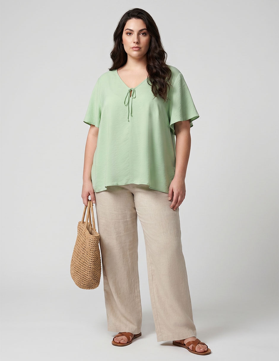 Blusa Contempo Plus manga al codo para mujer