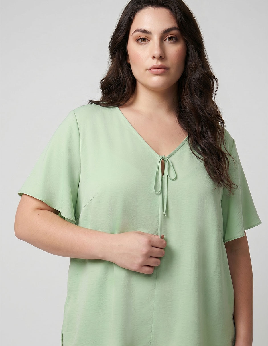 Blusa Contempo Plus manga al codo para mujer