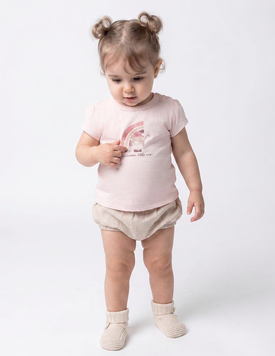 Playera manga corta para bebé niña