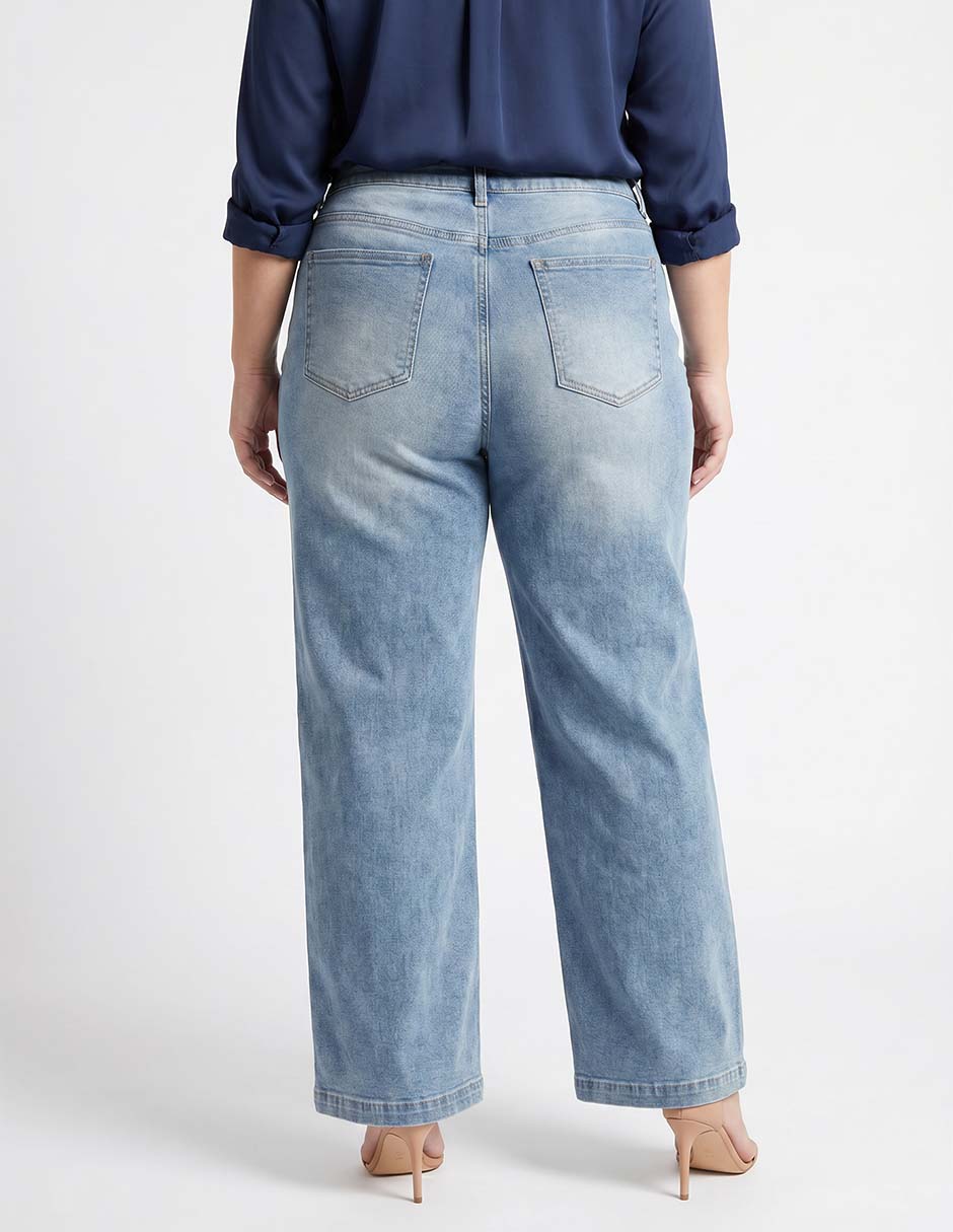 Jeans wide leg Weekend Plus corte cintura para mujer