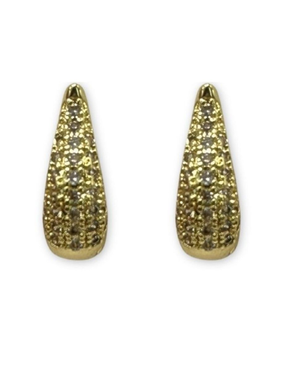 Aretes circulares con acabado baño de oro 14 K Aretes circulares con acabado baño de oro 14 K