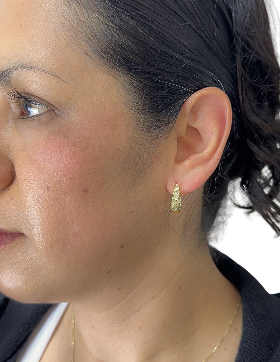 Aretes circulares con acabado baño de oro 14 K 2