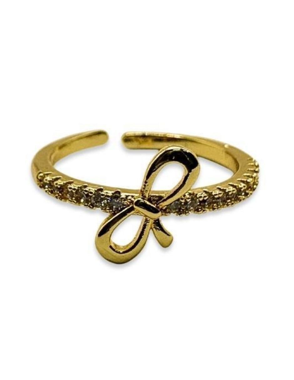 Anillo de moño 14 k baño de oro