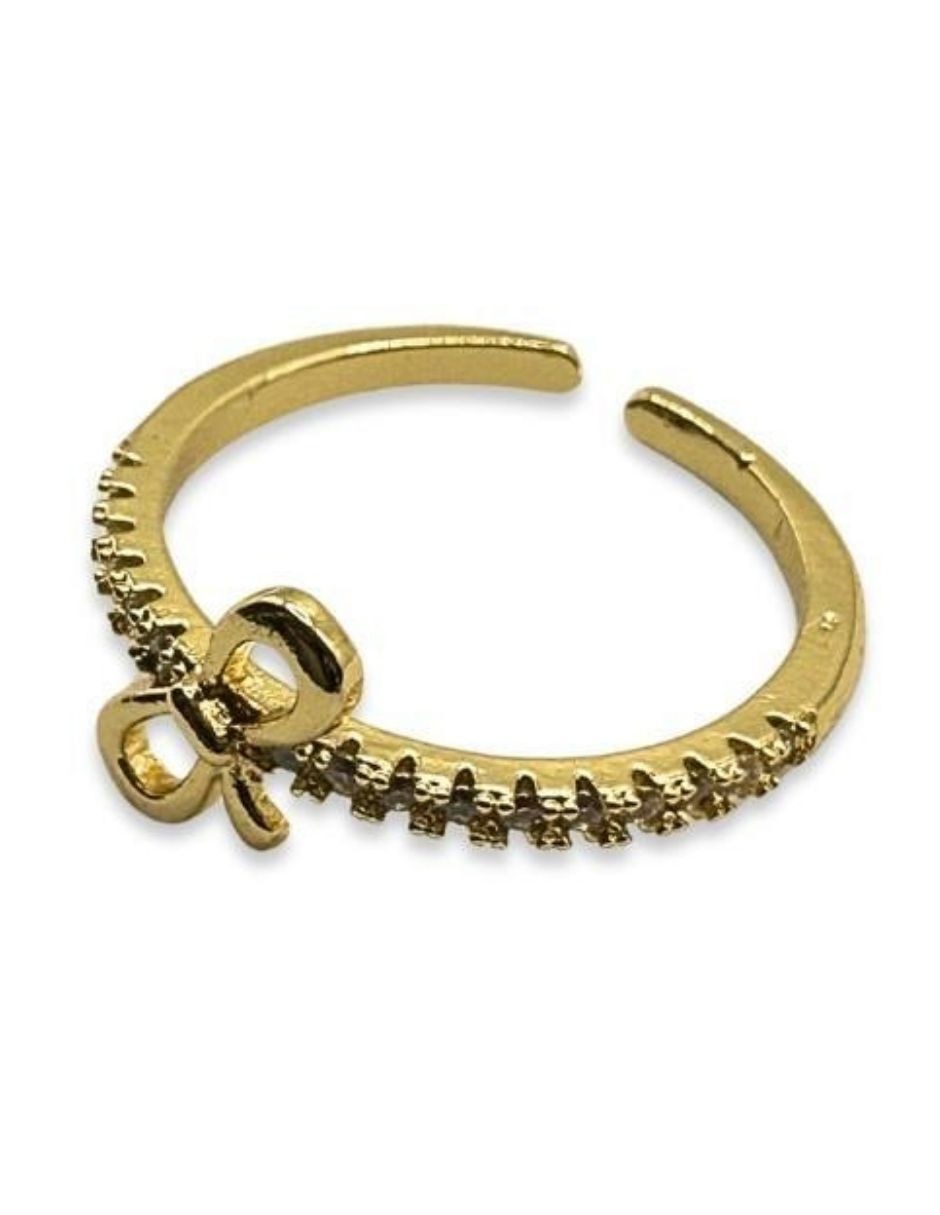 Anillo de moño 14 k baño de oro