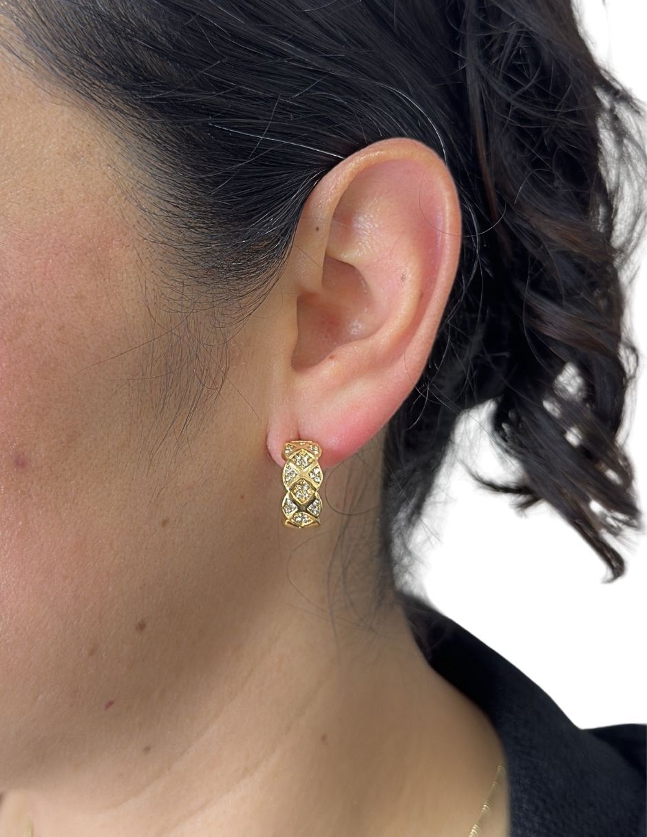 Aretes con acabado baño de oro 14 K 2