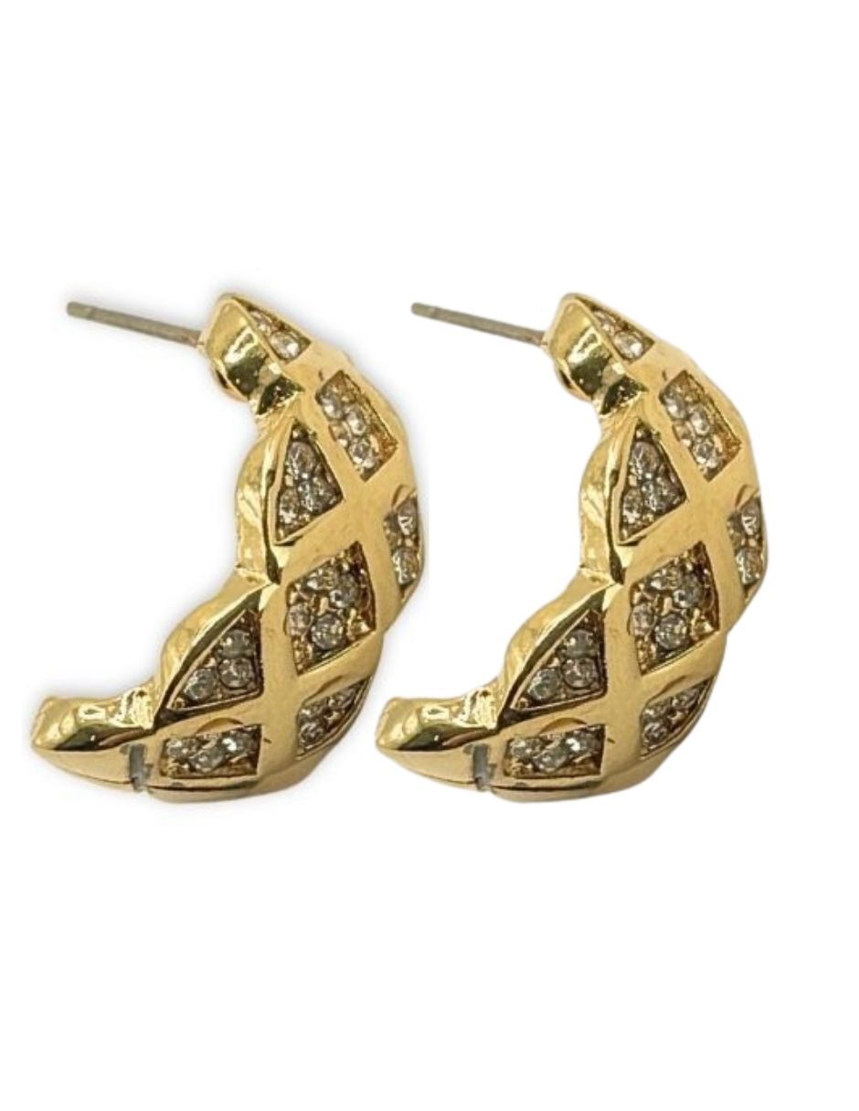 Aretes con acabado baño de oro 14 K 3