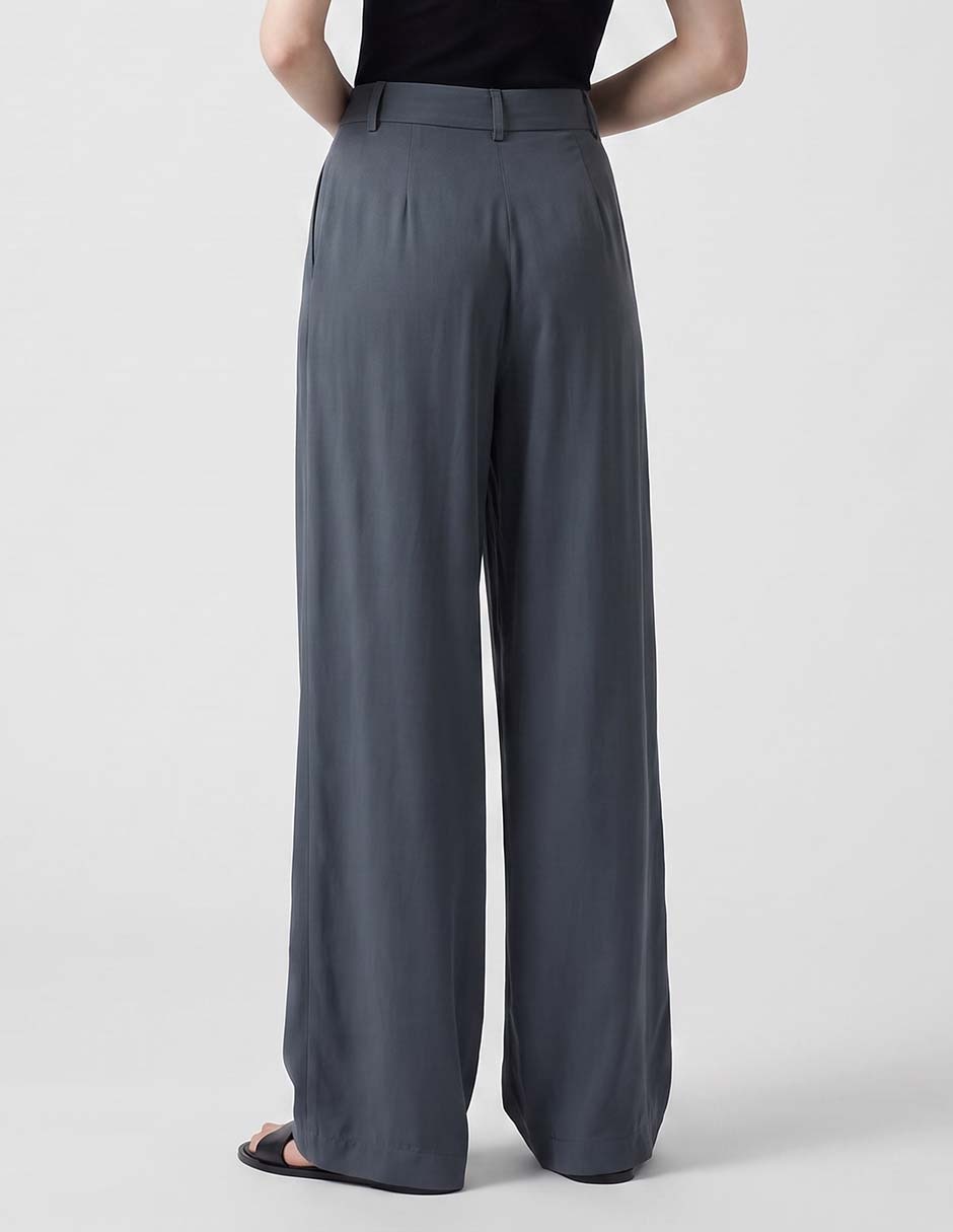 Pantalón plisado wide leg para mujer 2