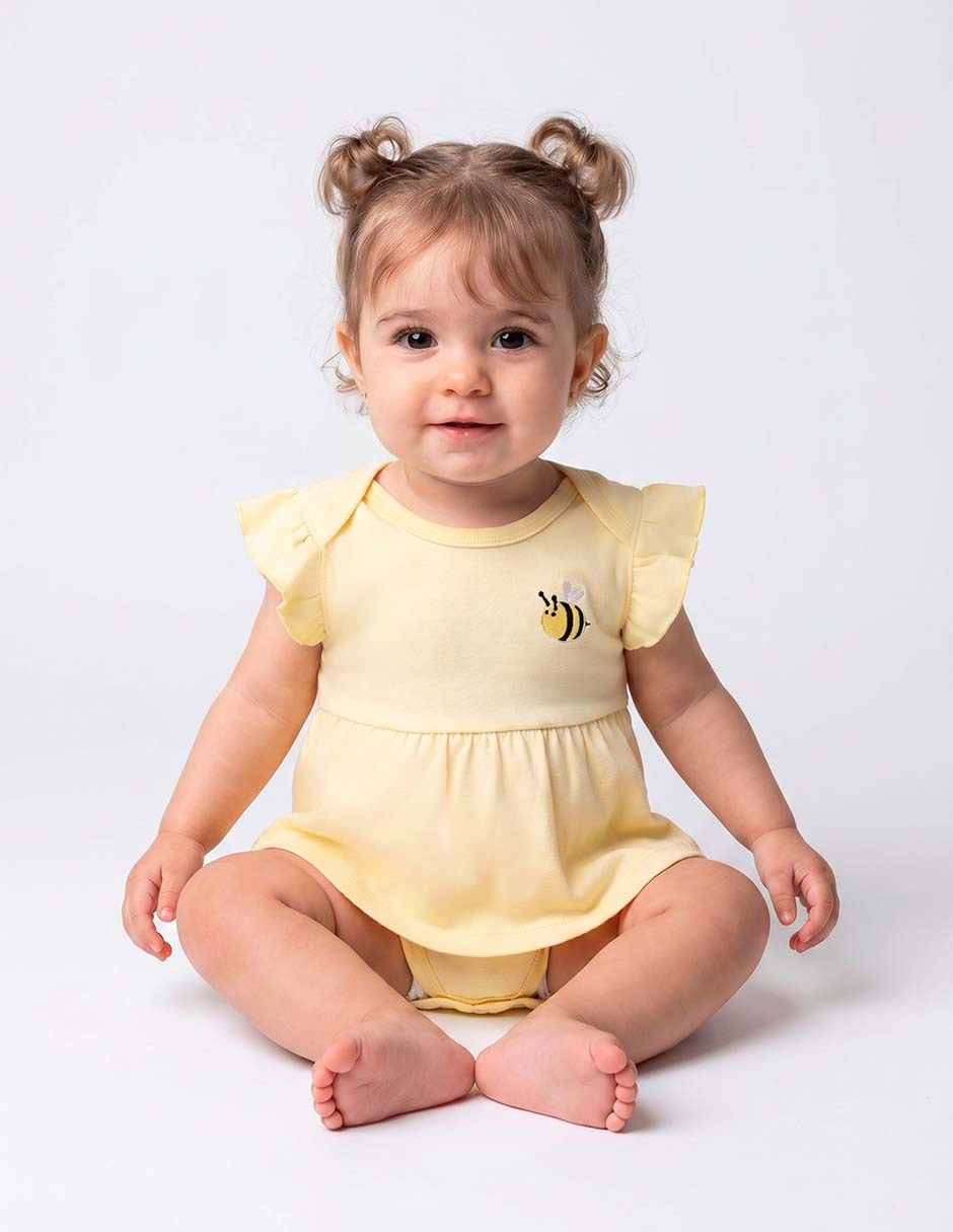 Vestido Baby Creysi manga volantes para bebé niña