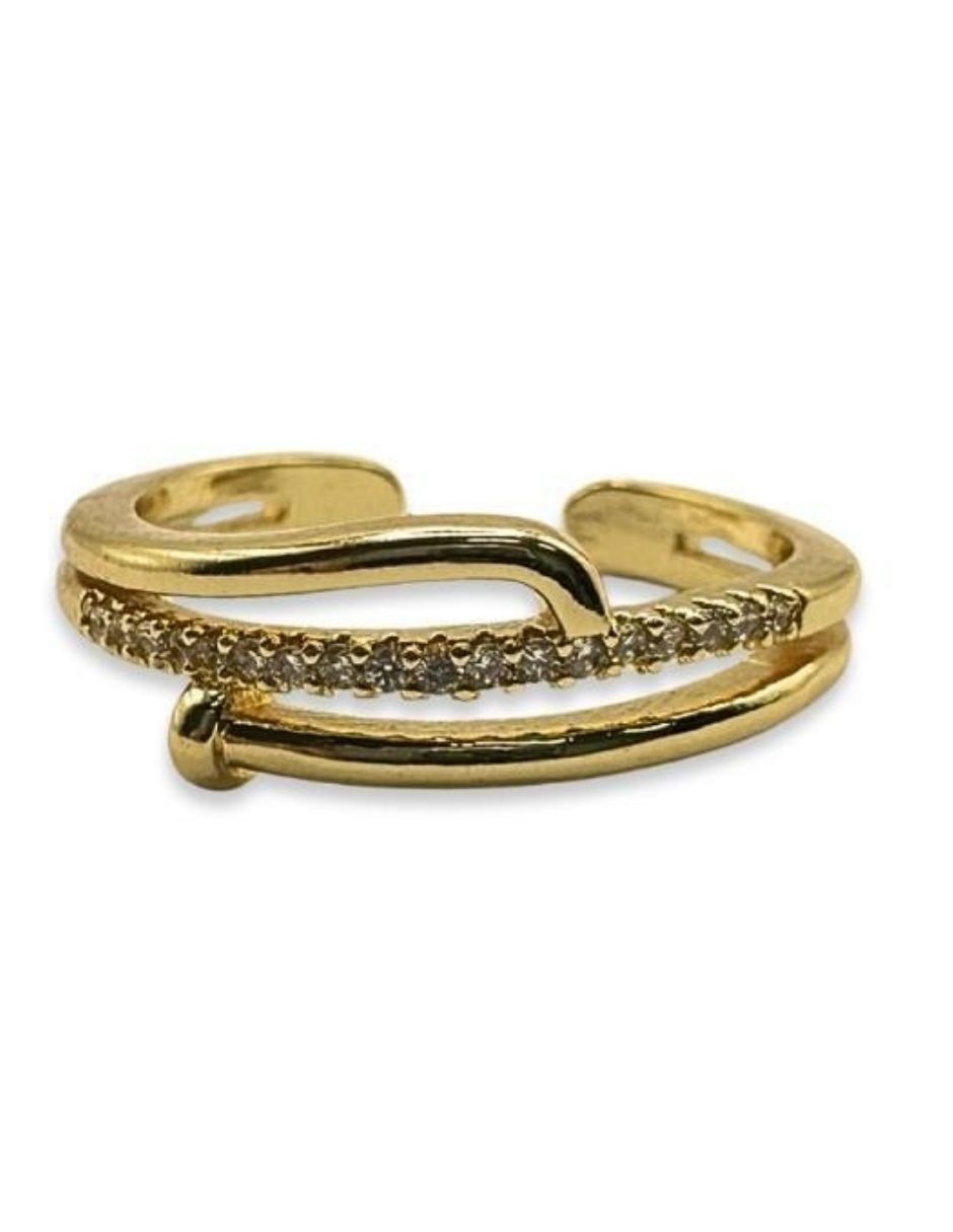 Anillo 14 k zirconia baño de oro Anillo 14 k zirconia baño de oro
