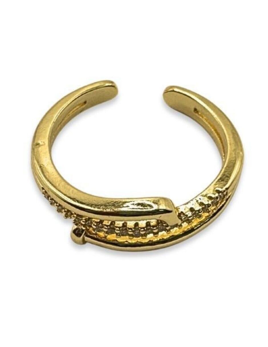 Anillo 14 k zirconia baño de oro 4