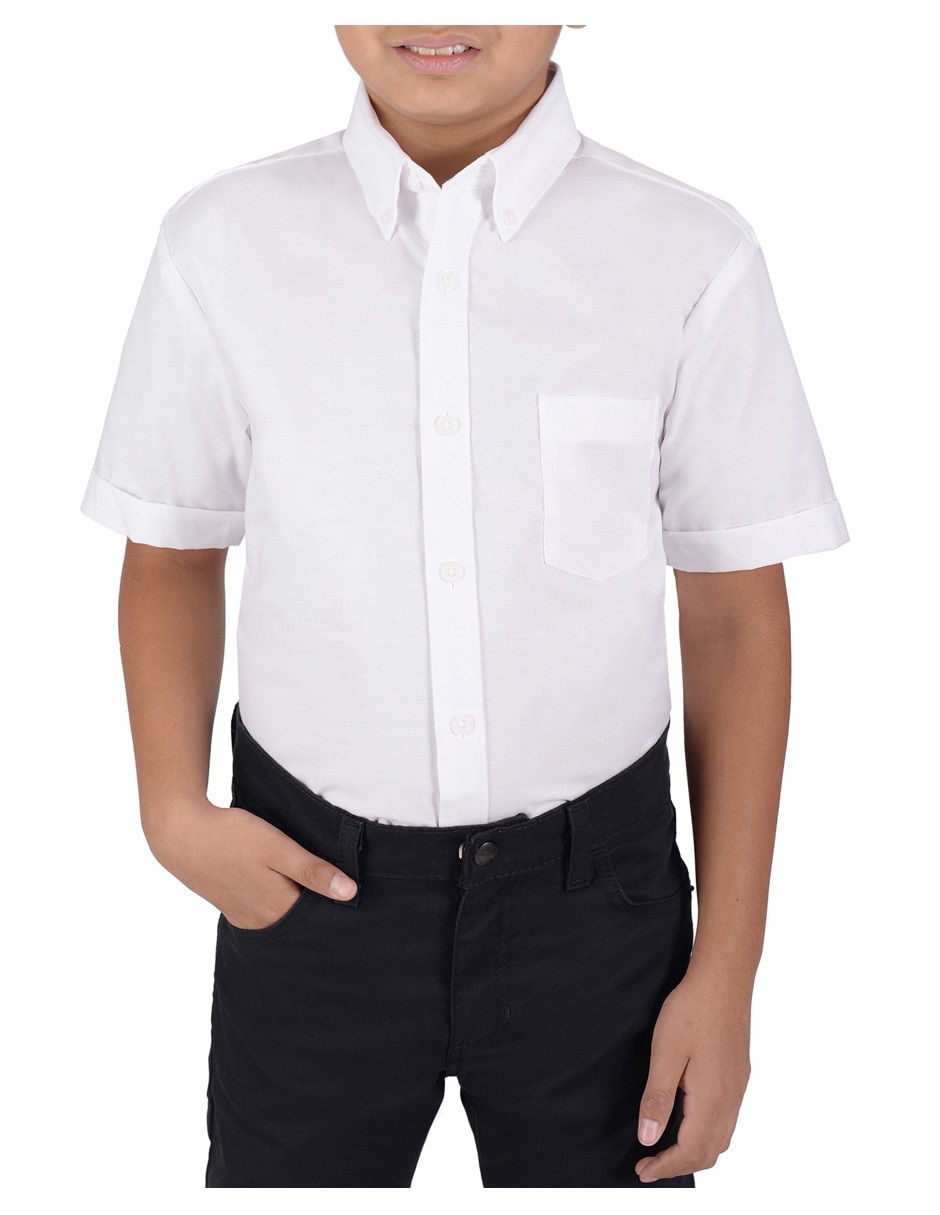 Camisa escolar manga corta para niño