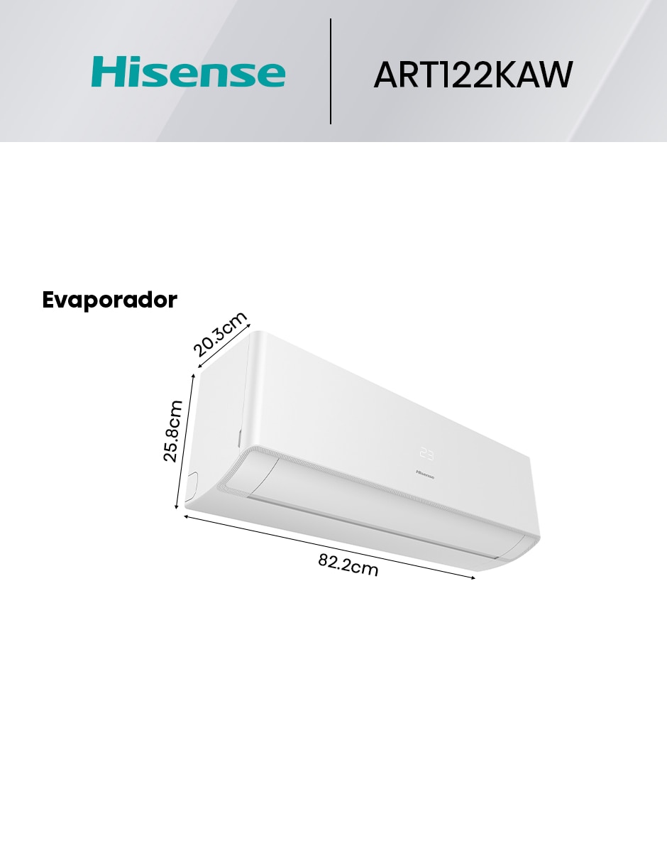 Aire acondicionado mini split Hisense frío 12000 Btu Art122Kaw 220 V