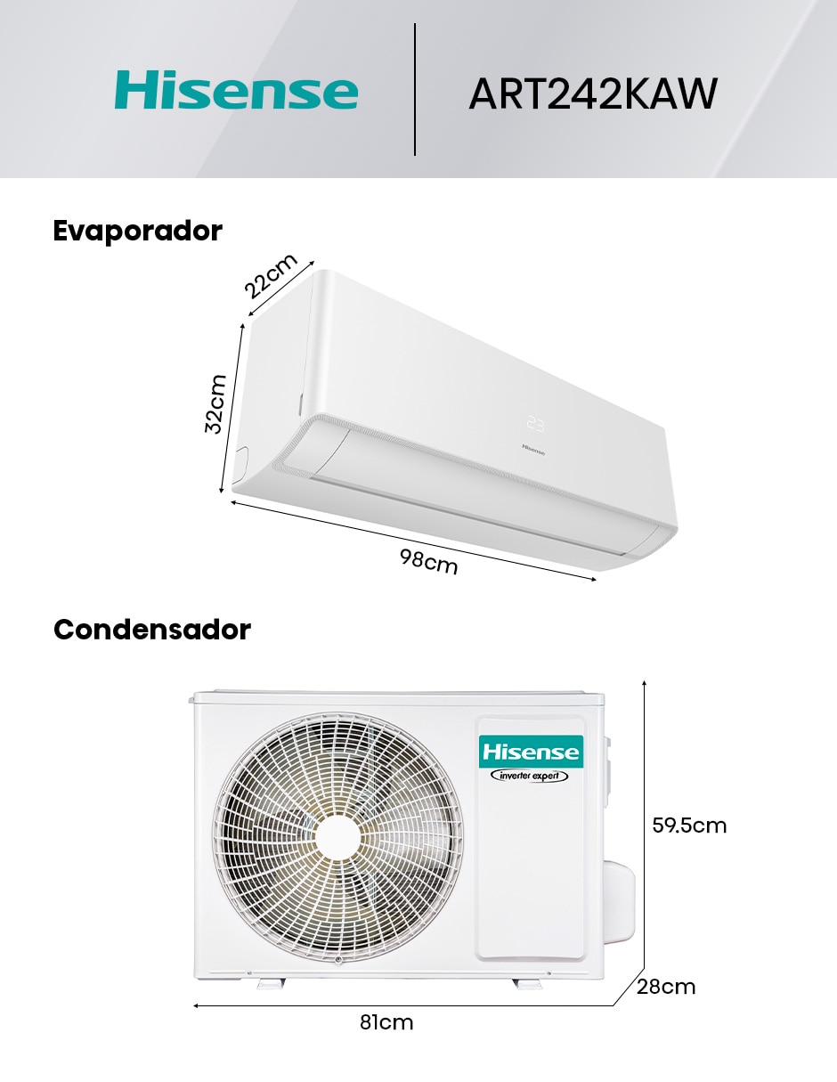 Aire acondicionado mini split frío 24000 Btu Art242Kaw 220 V 3
