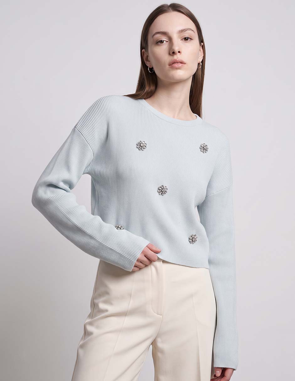 Suéter cuello redondo para mujer Suéter cuello redondo para mujer