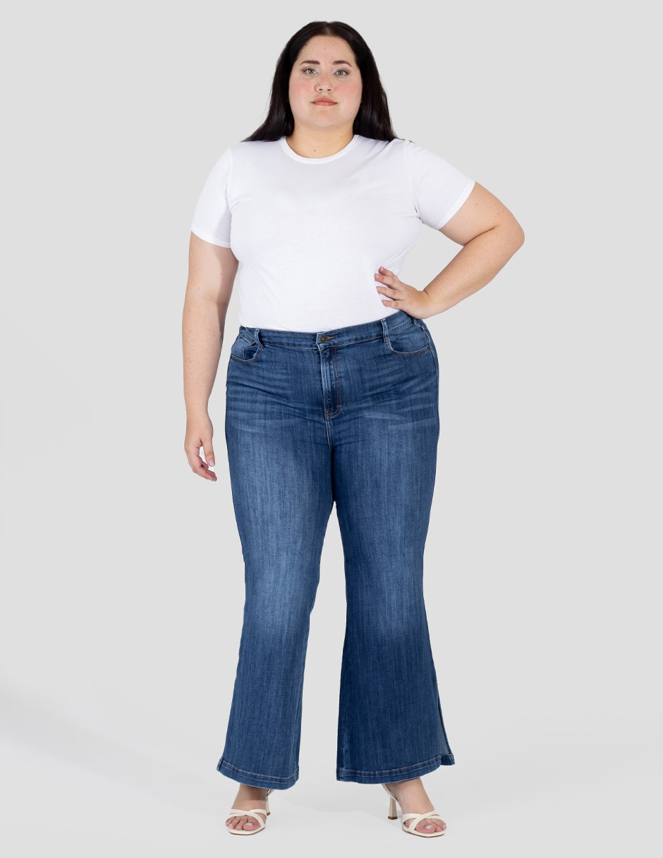 Jeans flare cintura alta para mujer 8