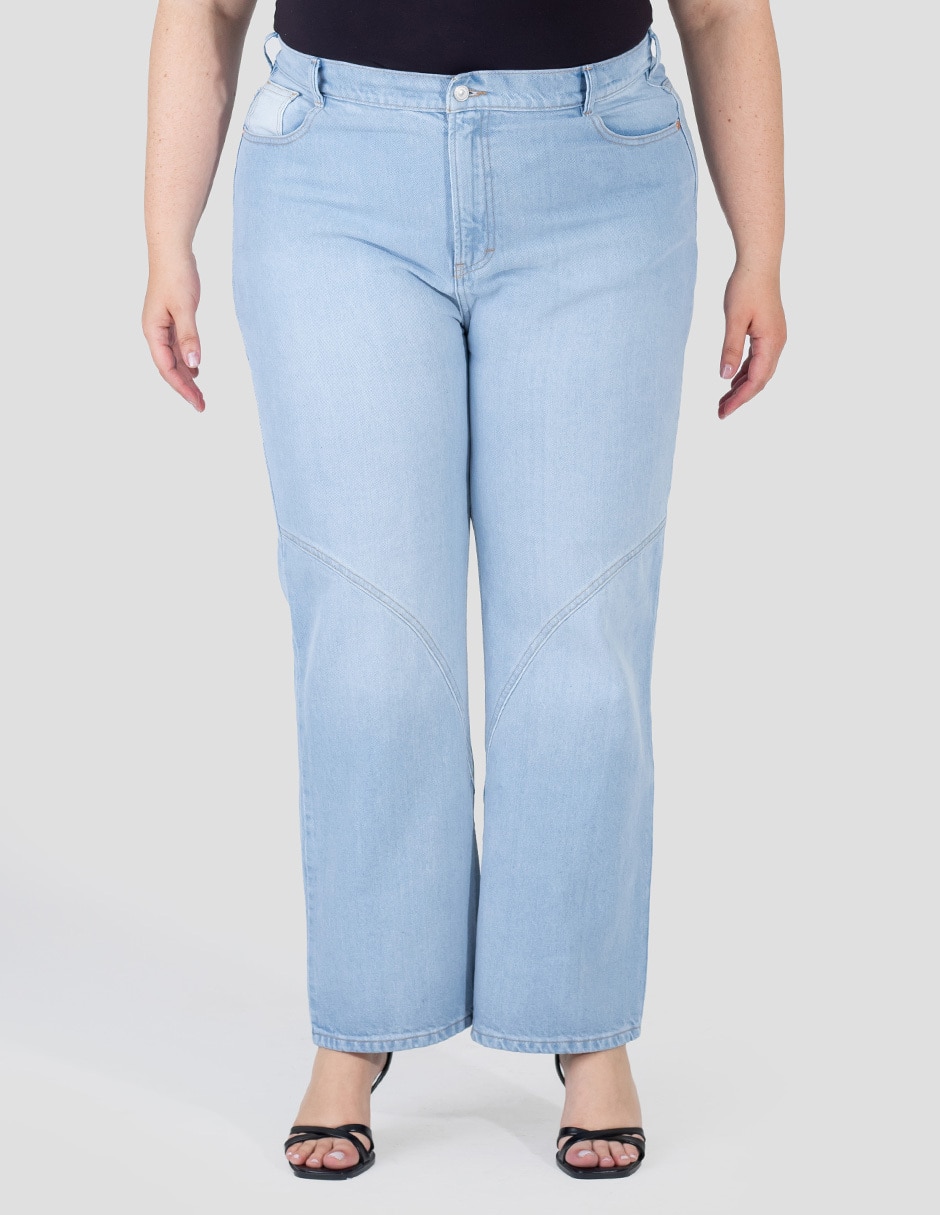 Jeans straight a la cintura para mujer Jeans straight a la cintura para mujer