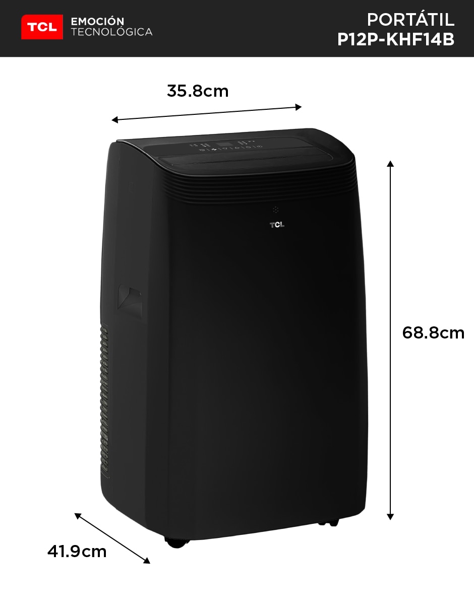 Aire acondicionado portátil TCL frio y calor 12000 BTU P12P-KHF14B 115 V