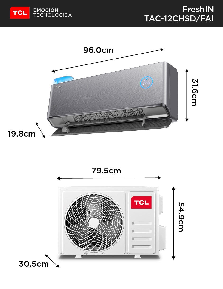 Aire acondicionado mini split TCL Serie FreshIN frío y calor 12000 BTU TAC-12CHSD/FAI 220 V