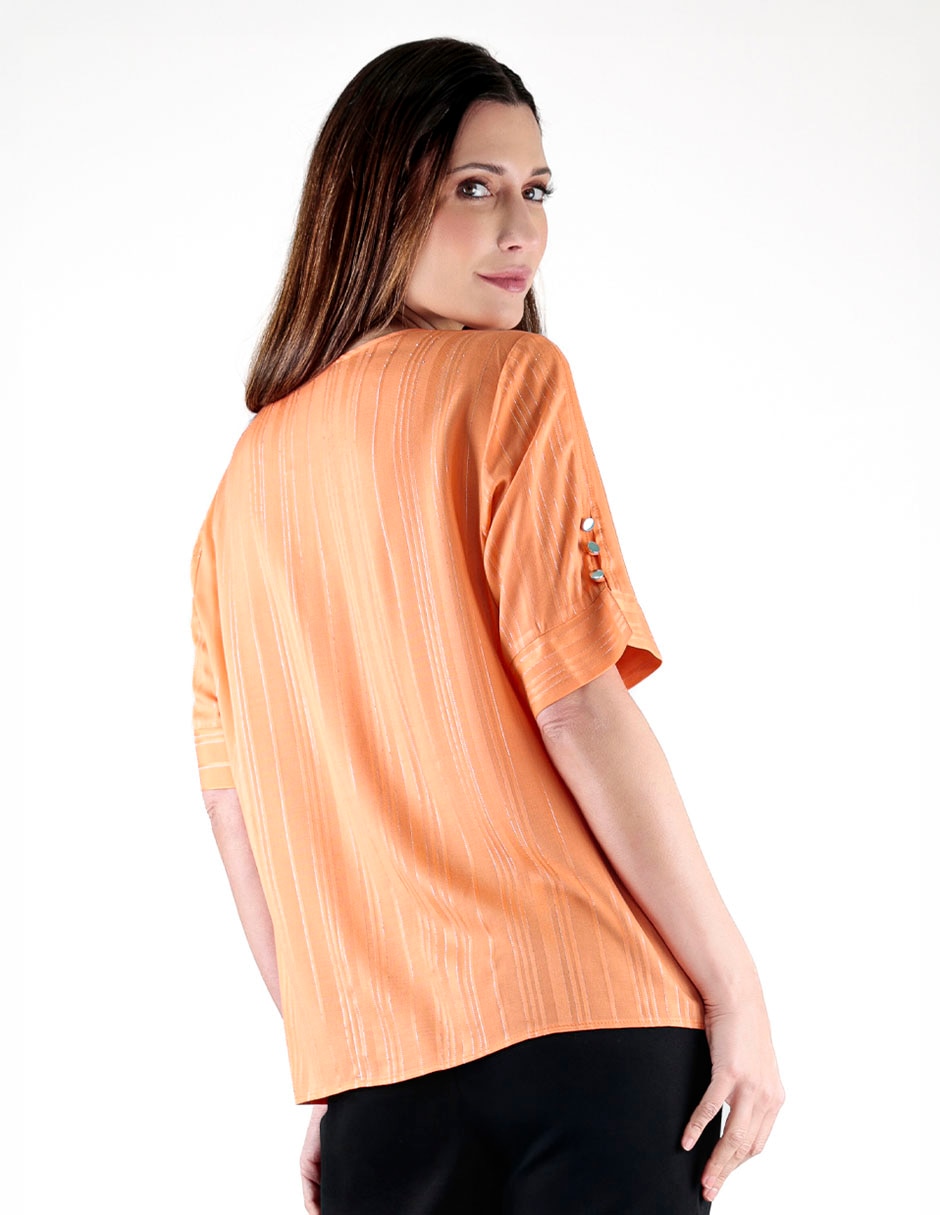 Blusa Pierre Cardin manga al codo para mujer