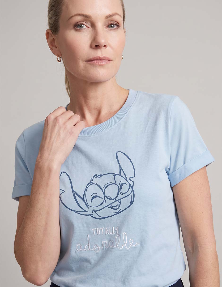 Playera manga corta cuello redondo para mujer 4