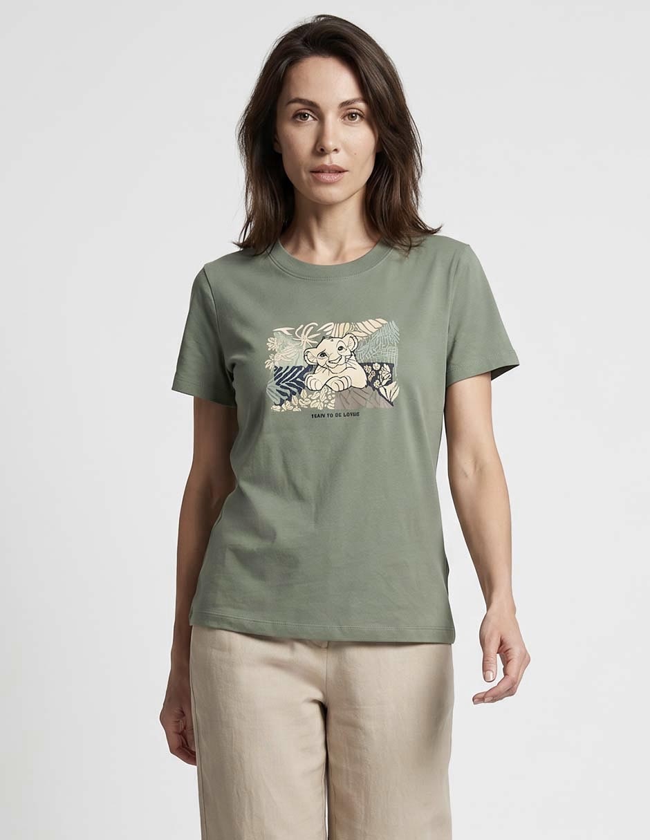 Playera manga corta Simba cuello redondo para mujer Playera manga corta Simba cuello redondo para mujer