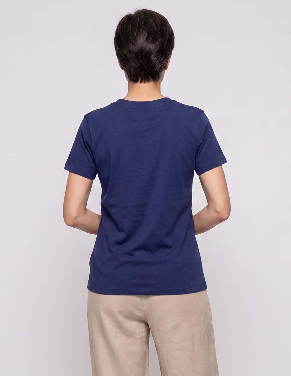 Playera manga corta stitch cuello redondo para mujer 2