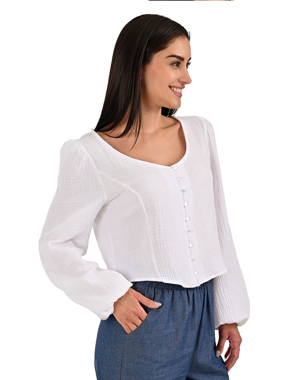 Blusa Week By Weekend manga larga para mujer