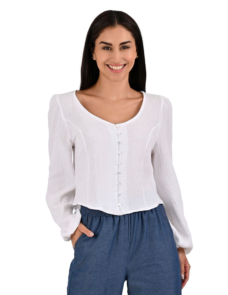 Blusa manga larga para mujer