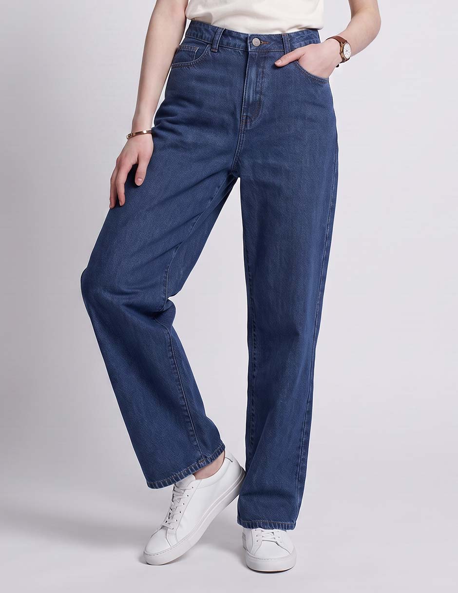 Jeans relaxed straight para mujer