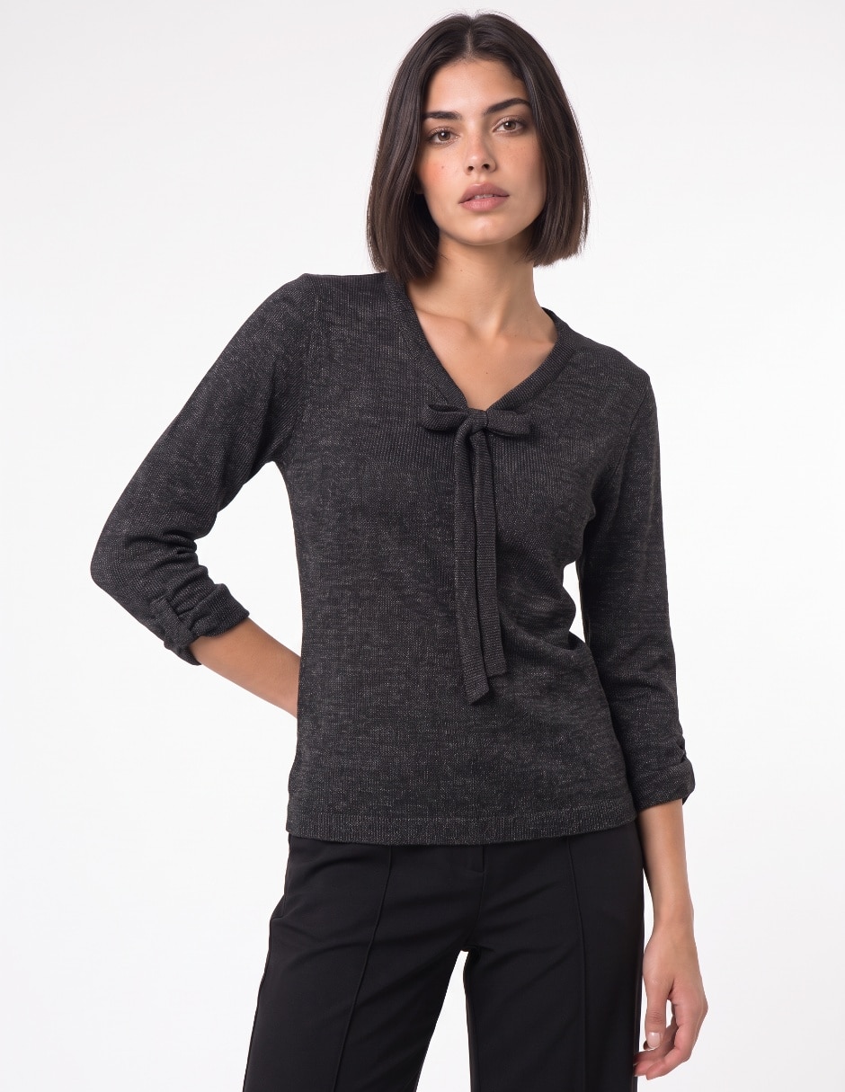 Suéter cuello con amarre para mujer