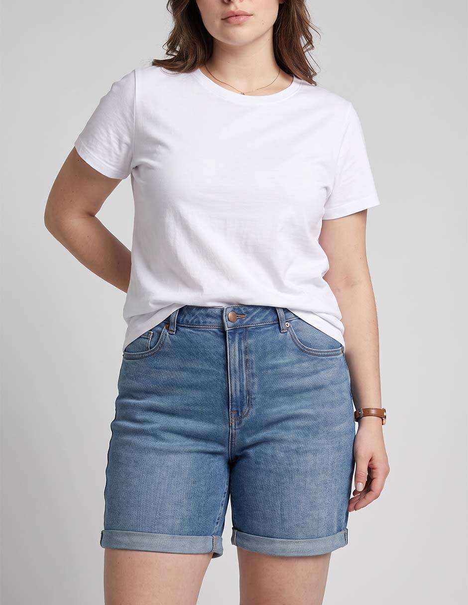 Short weekend plus de mezclilla para mujer