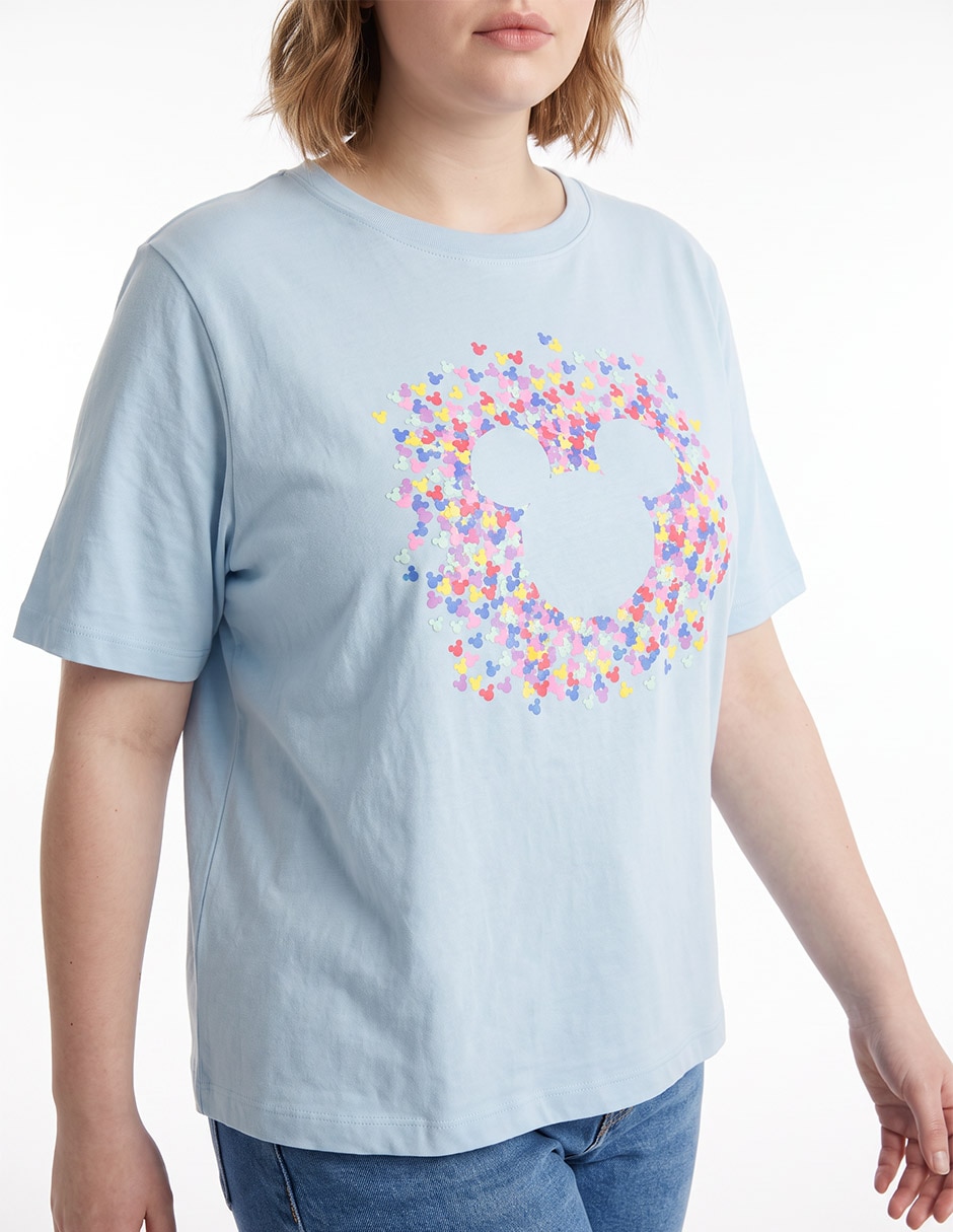 Playera manga corta cuello redondo para mujer