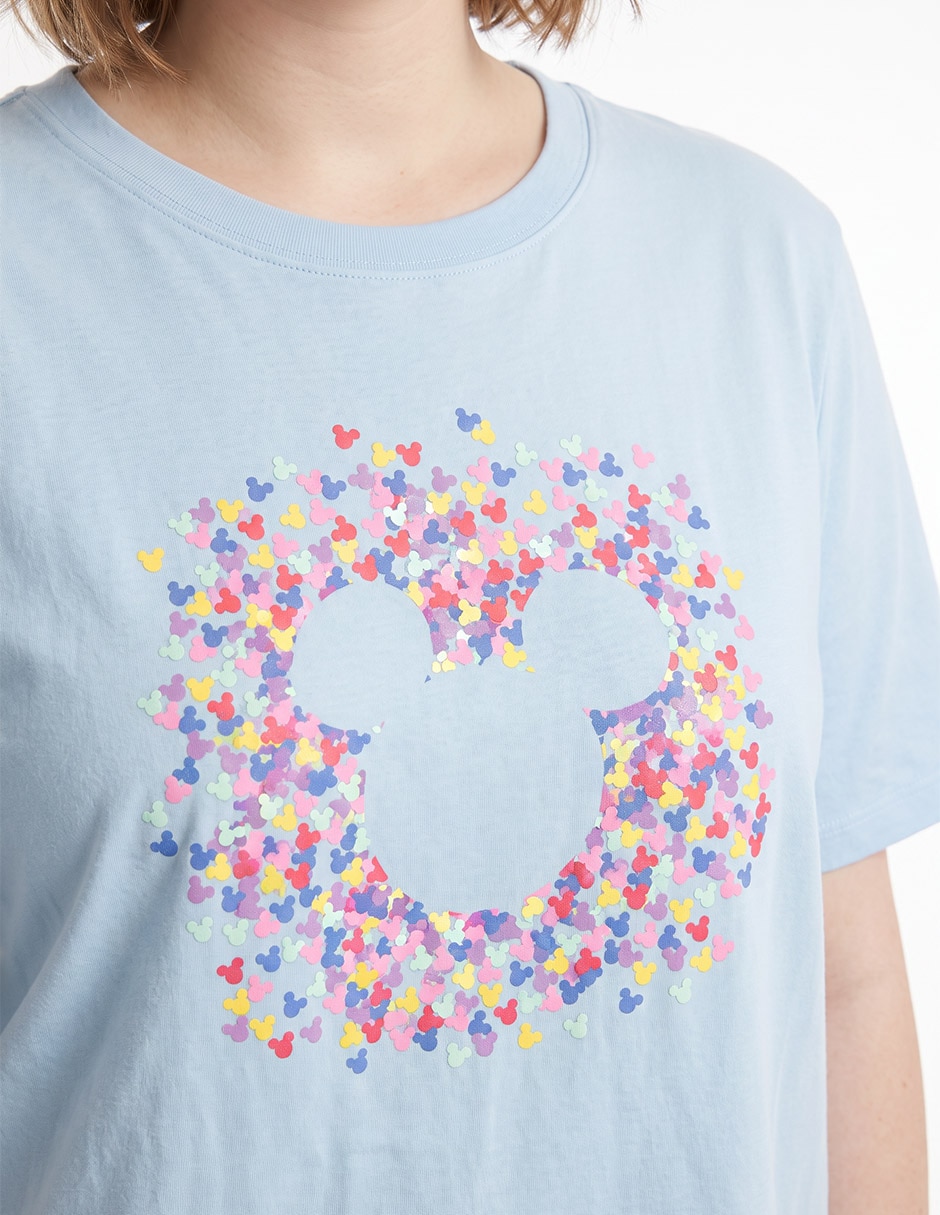 Playera manga corta cuello redondo para mujer