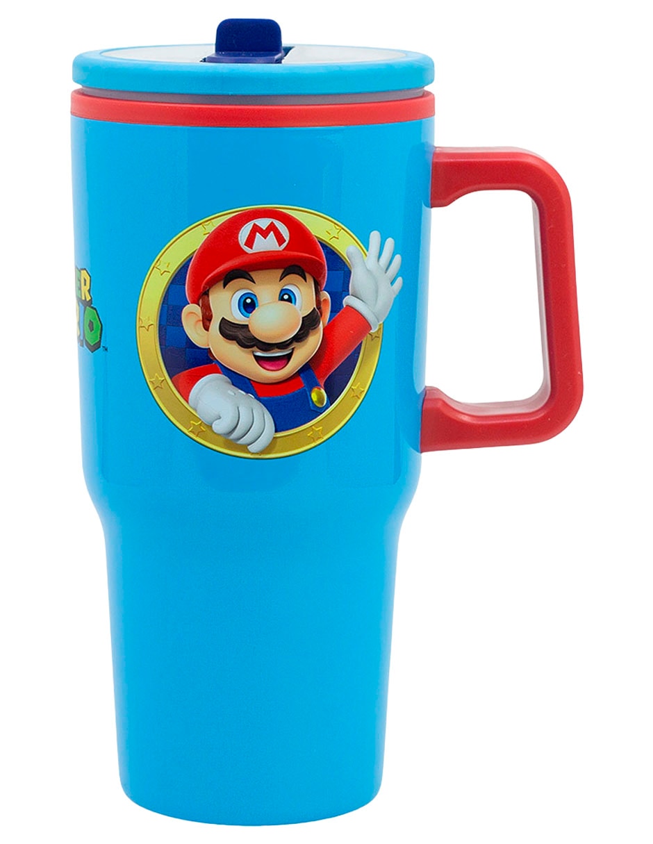 Termo de plástico Super Mario con tapa rosca