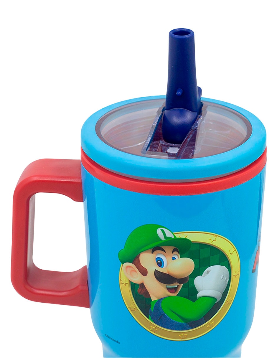 Termo de plástico Super Mario con tapa rosca 3