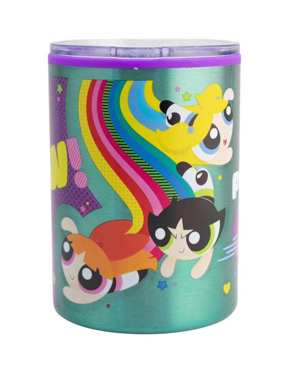 Termo Siglo XXI de acero inoxidable Las Chicas Superpoderosas con tapa a presión 350 ml